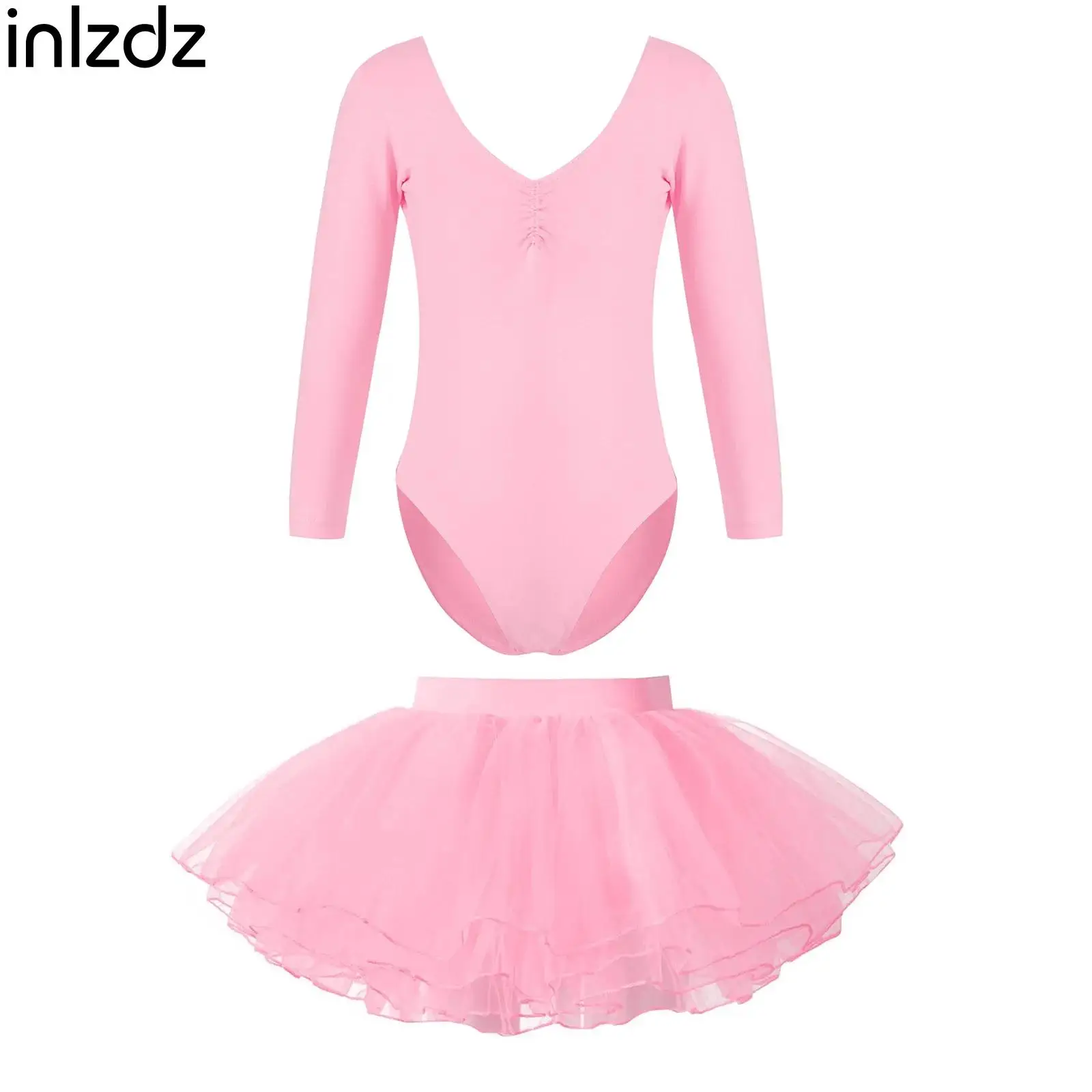 Solid Color Ballet Dance Outfits Kids Girls Long Sleeve Ruched Front Leotards+Tutu Mesh Skirts for Gymnastics Stage Performance
Solid Color Ballet Dance Outfits Kids Girls Long Sleeve Ruched Front Leotards+Tutu Mesh Skirts for Gymnastics Stage Performance