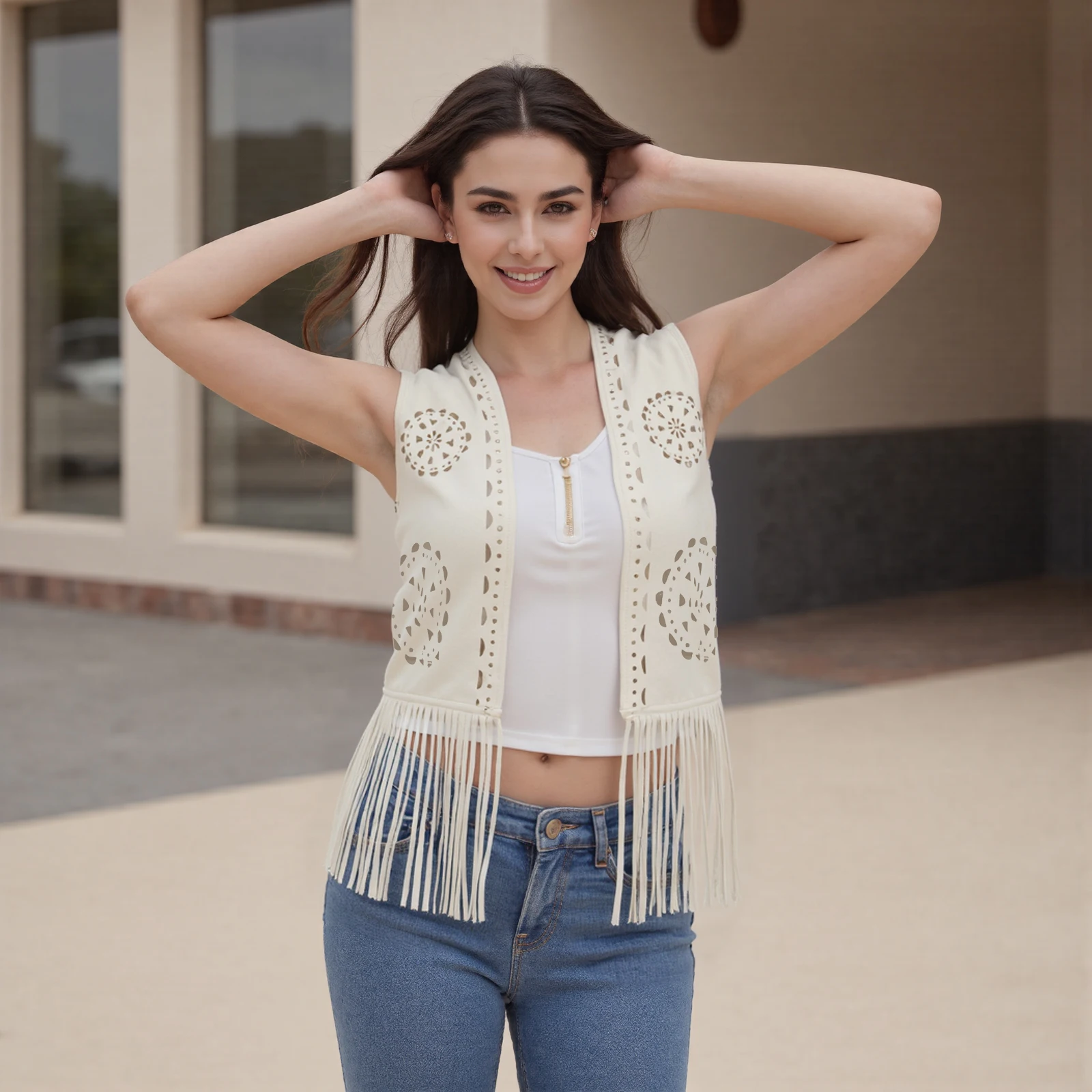 Casual Open Front Sleeveless Tassel Hippie Jacket Women Fringe Faux Suede Vest
Casual Open Front Sleeveless Tassel Hippie Jacket Women Fringe Faux Suede Vest