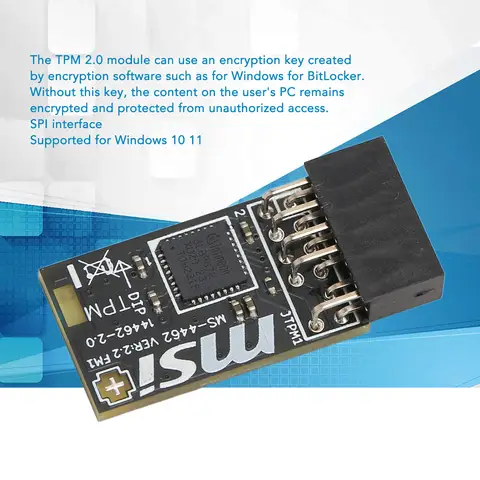 TPM Module 12Pin Secure Storage Reserved Memory SPI TPM Encryption Security Module for B550 Motherboards for Windows 10 11