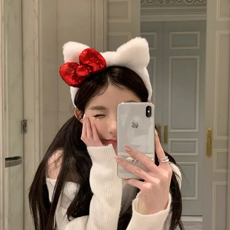Sanrio Hellokitty Cat ear plush bow headband headband hair accessories pressure hair wash face hair card headwear
Sanrio Hellokitty Cat ear plush bow headband headband hair accessories pressure hair wash face hair card headwear