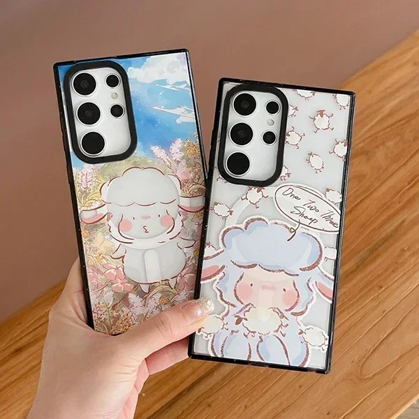 Cartoon Lamb Magnetic Acrylic Black Border Case for Samsung Galaxy S25 + Plus S24 S23 Ultra S25U Protective Shell
Cartoon Lamb Magnetic Acrylic Black Border Case for Samsung Galaxy S25 + Plus S24 S23 Ultra S25U Protective Shell
