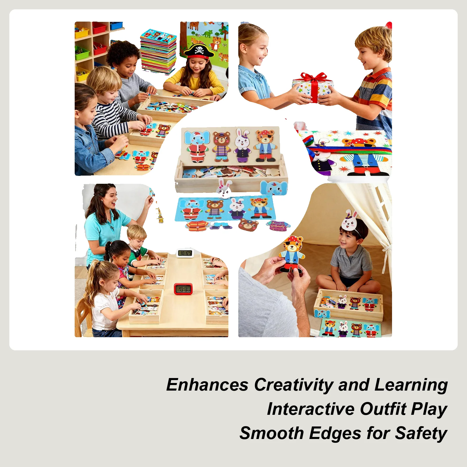 Magnetic Dress Up Dolls Educational Fine Motor Toys Wooden Bear Family Dress-Up Puzzle For Kids Children Boys Girls
Magnetic Dress Up Dolls Educational Fine Motor Toys Wooden Bear Family Dress-Up Puzzle For Kids Children Boys Girls