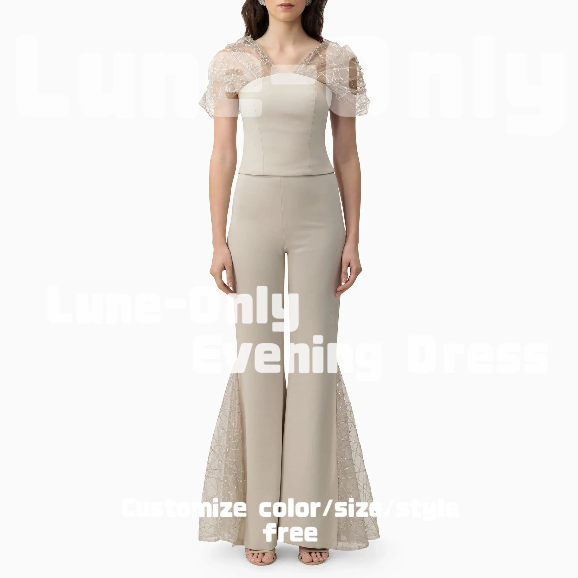 Customized Elegant Pantsuits Luxury Women Evening Dresses with Glitter Tulle 2 Piece Formal Occasion Prom Dress Party Gown
Customized Elegant Pantsuits Luxury Women Evening Dresses with Glitter Tulle 2 Piece Formal Occasion Prom Dress Party Gown