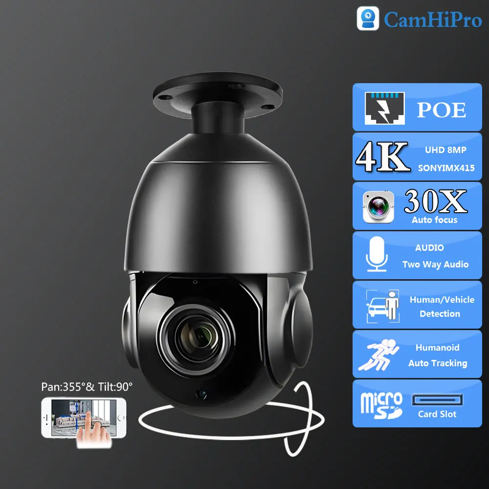 DB6CB Ceiling Bracket Surveillance Vedio 4K 8MP 30X Auto Zoom PTZ Dome POE 48V 5MP Two Way Audio AI Human Tracking IR 80m Onvif 
DB6CB Ceiling Bracket Surveillance Vedio 4K 8MP 30X Auto Zoom PTZ Dome POE 48V 5MP Two Way Audio AI Human Tracking IR 80m Onvif