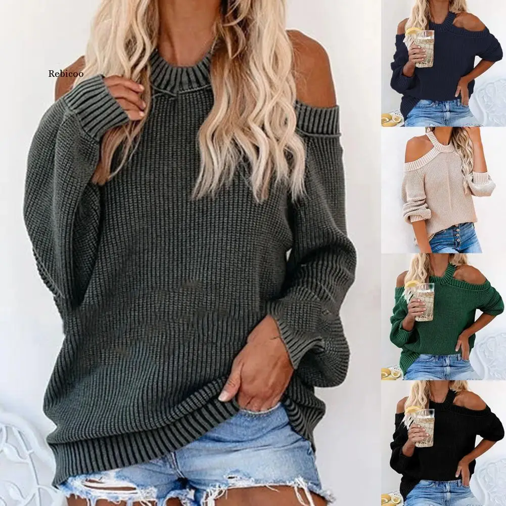 Women Knitwear Spring Fashion Pullover Top Sexy Open Back Cross Halter Sweater Long Sleeve Cold Shoulder Knitted Jumper Sweater
Women Knitwear Spring Fashion Pullover Top Sexy Open Back Cross Halter Sweater Long Sleeve Cold Shoulder Knitted Jumper Sweater