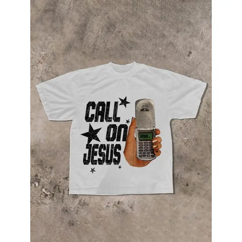 Call On Jesus T-Shirt Vintage Phone Graphic Tee Unisex Streetwear Faith-Based Top for Christian Gifts, Prayer or Casual Wear 
Call On Jesus T-Shirt Vintage Phone Graphic Tee Unisex Streetwear Faith-Based Top for Christian Gifts, Prayer or Casual Wear