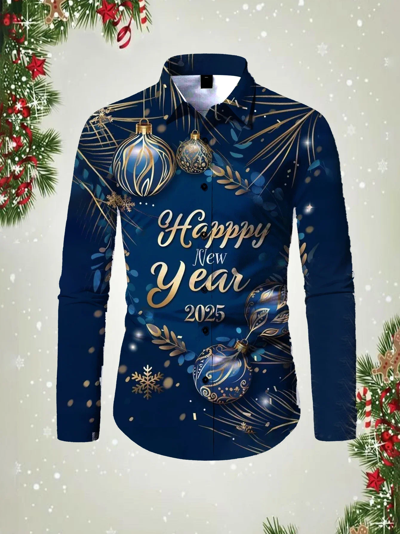 2025 Happy New Year Fashion Men's Casual Long Sleeve Shirt Breathable Tops New Year's Themed Stylish Pattern Full Sleeve Shirt
2025 Happy New Year Fashion Men's Casual Long Sleeve Shirt Breathable Tops New Year's Themed Stylish Pattern Full Sleeve Shirt