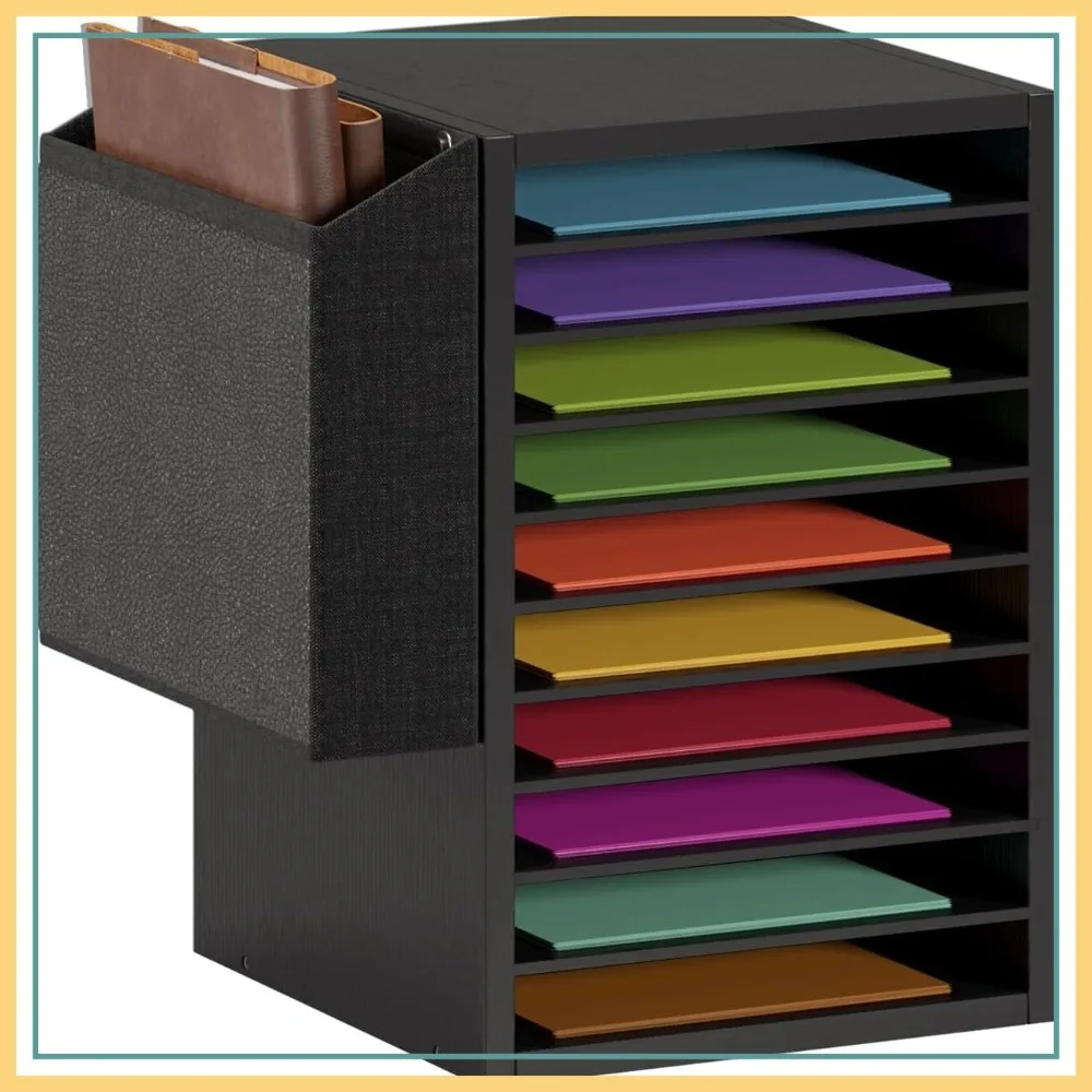 10 Tier Adjustable Mail Sorter, Wooden Paper Organizer with Storage Bag for Office Study, Black
10 Tier Adjustable Mail Sorter, Wooden Paper Organizer with Storage Bag for Office Study, Black