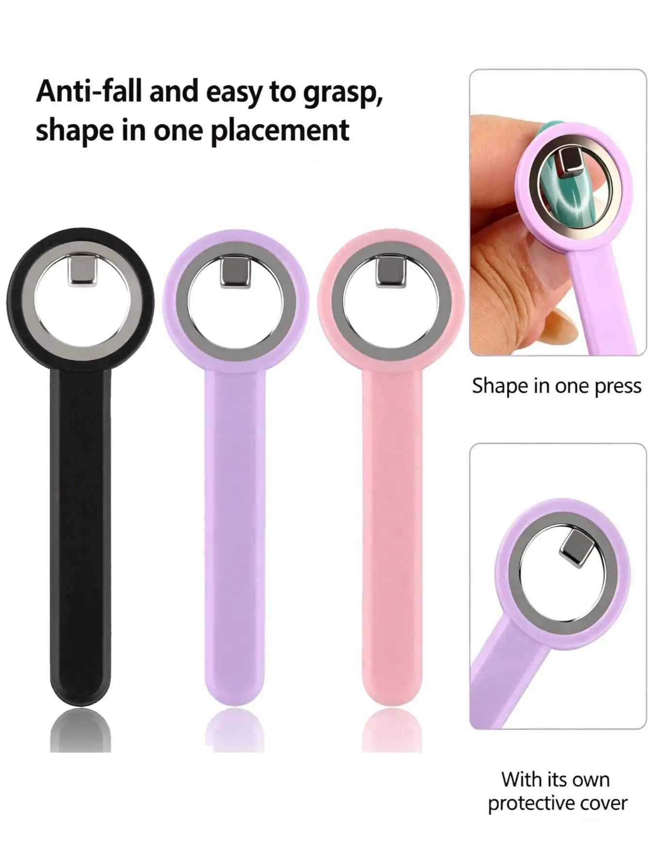1pc Upgraded Nail Magnetic Ring with Silicone Handle, 3-Second Hollow Cat Eye Tool. Strong Magnet for Black Hole Effect. Great for Beginners & Holiday Gifts.
1pc Upgraded Nail Magnetic Ring with Silicone Handle, 3-Second Hollow Cat Eye Tool. Strong Magnet for Black Hole Effect. Great for Beginners & Holiday Gifts.