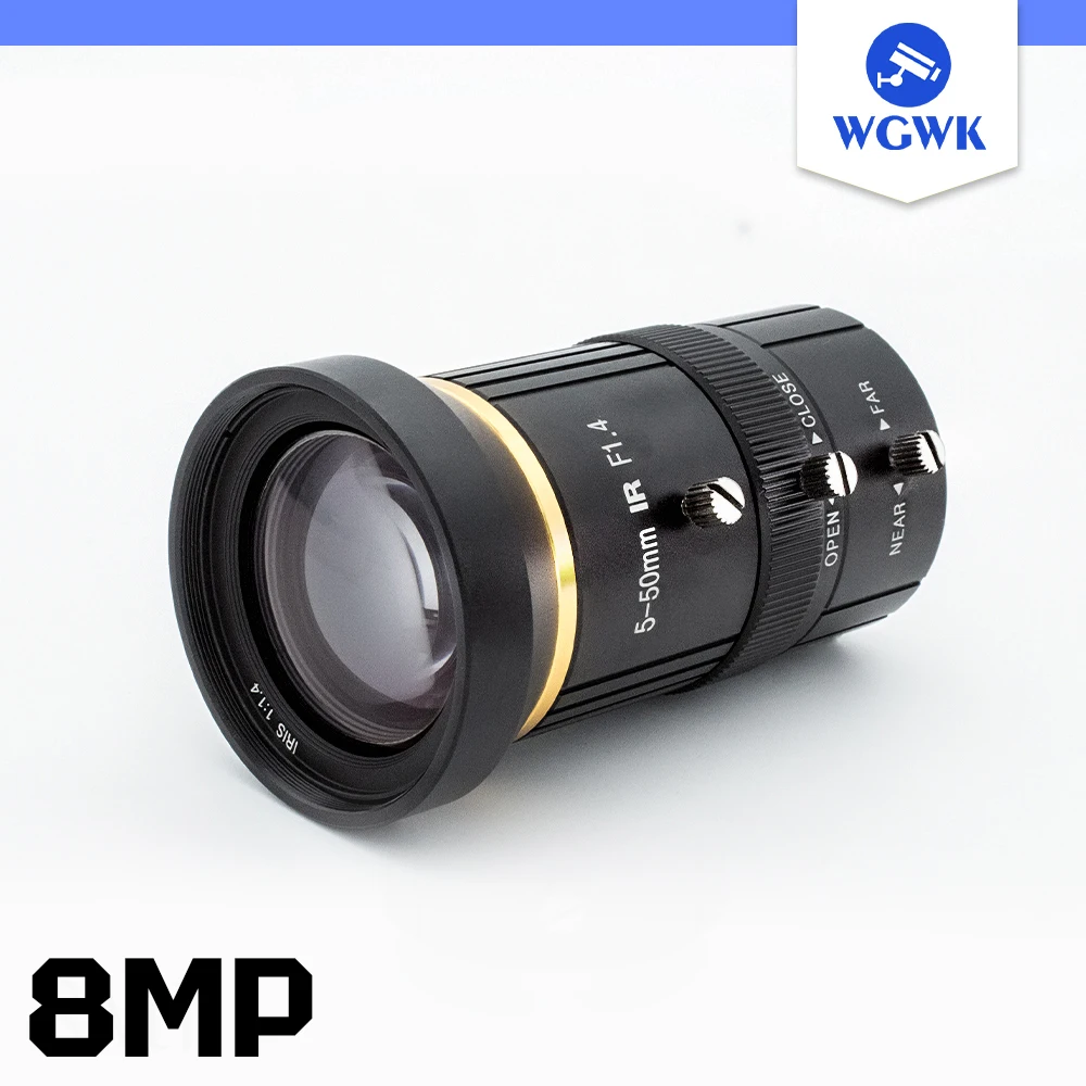 WGWK-C85-50A CCTV Camera Lens 5-50mm 8MP F1.4 CS-Mount Manual Zoom Focal For Industrial Digital Microscope High Quality Cameras
WGWK-C85-50A CCTV Camera Lens 5-50mm 8MP F1.4 CS-Mount Manual Zoom Focal For Industrial Digital Microscope High Quality Cameras