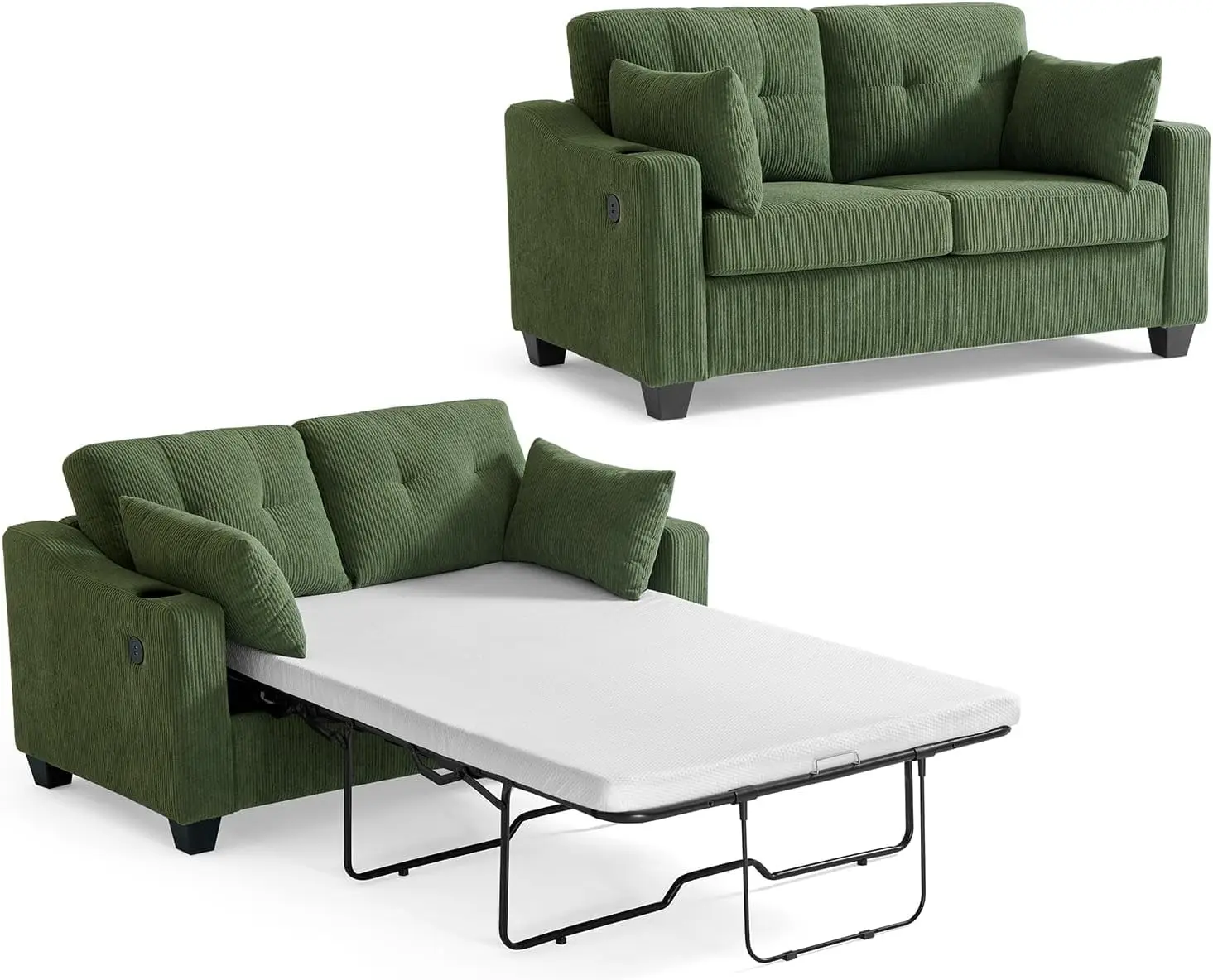 Pull Out Sofa Bed,Full Size Sleeper Sofa, 2-in-1 Convertible Corduroy Couch with USB Charging, Memory Form Couch for Living Room
Pull Out Sofa Bed,Full Size Sleeper Sofa, 2-in-1 Convertible Corduroy Couch with USB Charging, Memory Form Couch for Living Room