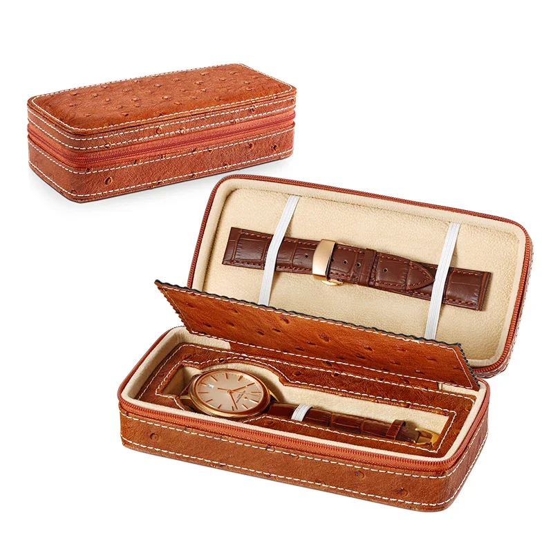 Classic versatile watch leather storage bag, portable travel bag with interlayer
Classic versatile watch leather storage bag, portable travel bag with interlayer