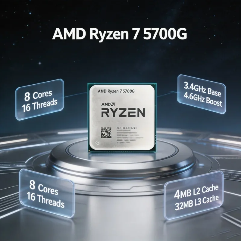 AMD Ryzen 7 5700G R7 5700G 100 Percent Brand New Tray Version 8 Core 16 Thread 4.6GHz AM4 Desktop CPU Without Cooler
AMD Ryzen 7 5700G R7 5700G 100 Percent Brand New Tray Version 8 Core 16 Thread 4.6GHz AM4 Desktop CPU Without Cooler