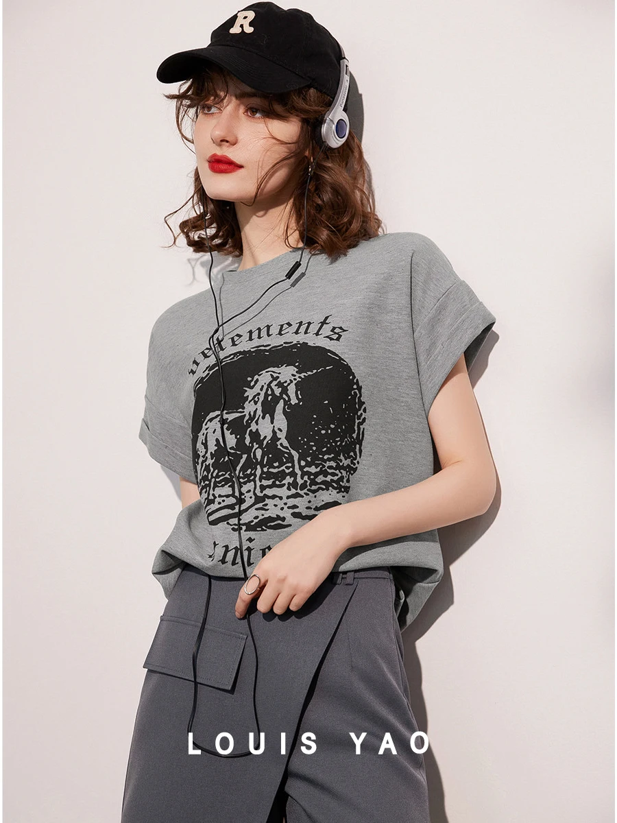 LOUIS YAO Casual Women T-shirt 2024 Summer Tee Round Neck Short Sleeve Print Contrast Color Raglan Sleeve Loose Fit Basic Top
LOUIS YAO Casual Women T-shirt 2024 Summer Tee Round Neck Short Sleeve Print Contrast Color Raglan Sleeve Loose Fit Basic Top