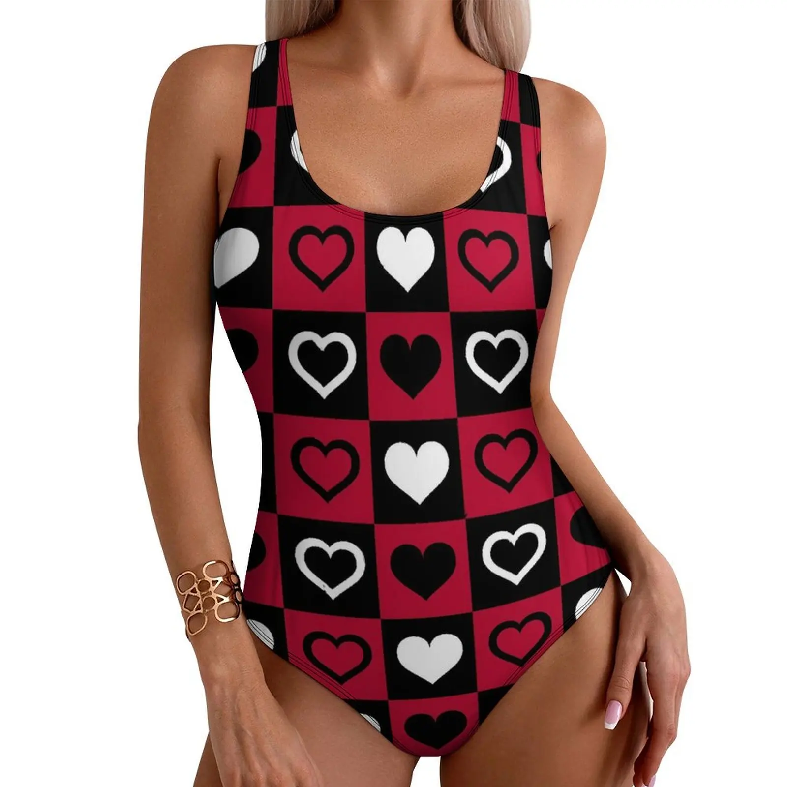 Red And Black Check Swimsuit Heart Swimwear One Piece Holiday Pool Bodysuit High Cut Bathing Suits Women Push Up Sexy Beachwear
Red And Black Check Swimsuit Heart Swimwear One Piece Holiday Pool Bodysuit High Cut Bathing Suits Women Push Up Sexy Beachwear
