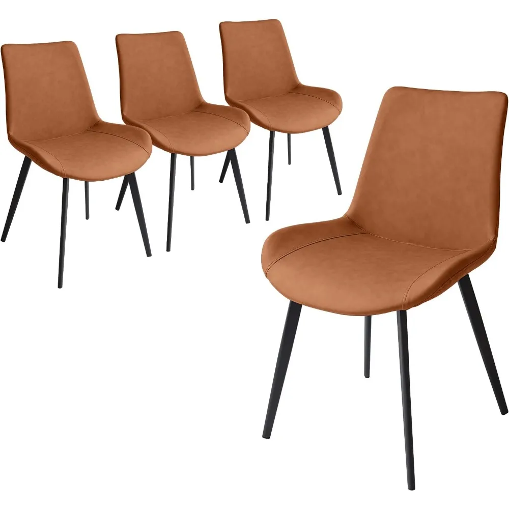 Dining Chairs Set of 4, Modern Kitchen & Dining Room Chairs, Upholstered Faux Leather Cushion Seat and Sturdy Metal Legs
Dining Chairs Set of 4, Modern Kitchen & Dining Room Chairs, Upholstered Faux Leather Cushion Seat and Sturdy Metal Legs