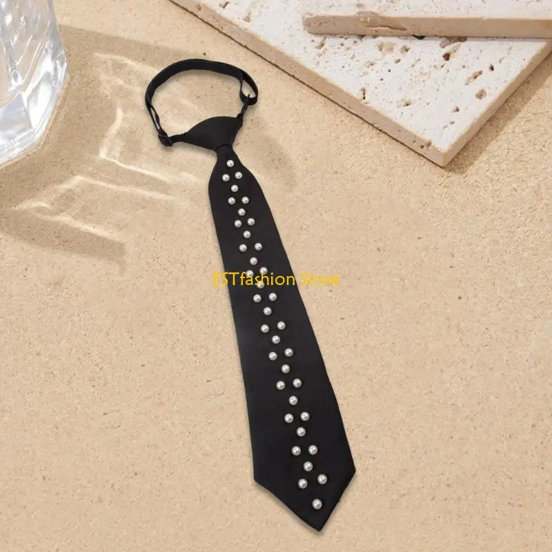 Y5GC Fashionable Pearls Tie Knot Freely Adjustable JK Uniform Tie for Evening Event
Y5GC Fashionable Pearls Tie Knot Freely Adjustable JK Uniform Tie for Evening Event