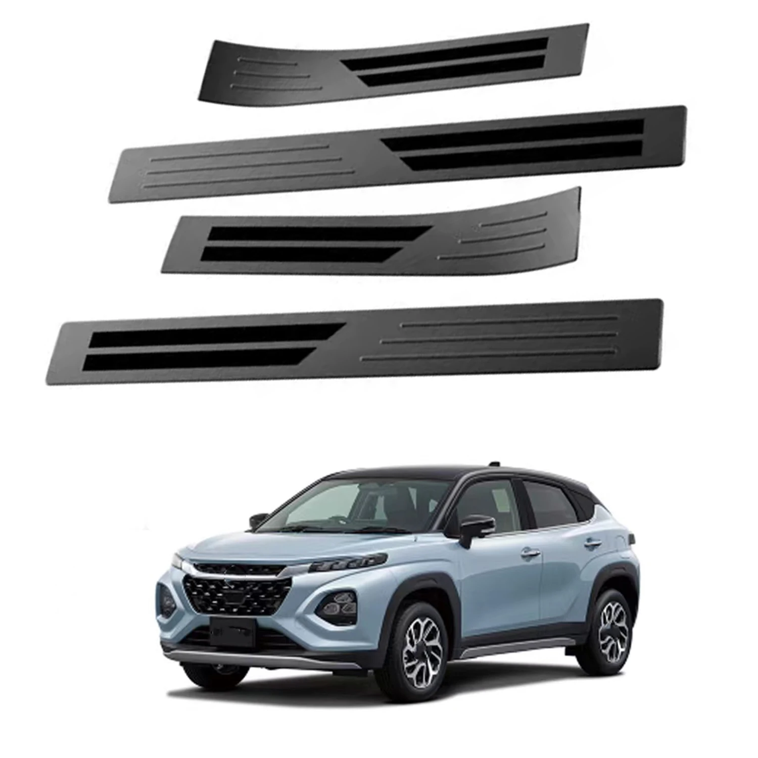 Для Suzuki Fronx WDB3S WEB3S 2025 стальная накладка на порог автомобиля, защитная пластина для внешней двери, защитная пластина, 4 шт. 
Для Suzuki Fronx WDB3S WEB3S 2025 стальная накладка на порог автомобиля, защитная пластина для внешней двери, защитная пластина, 4 шт.