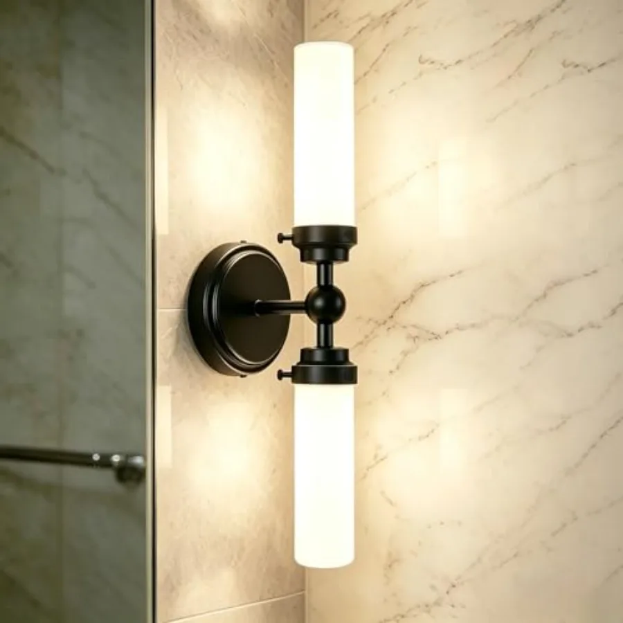 Double Cylinder Glass Wall Sconce, Modern Steel Bathroom Vanity Light, Minimalist Bathroom Sconce with Glass Shade, Wall Decor
Double Cylinder Glass Wall Sconce, Modern Steel Bathroom Vanity Light, Minimalist Bathroom Sconce with Glass Shade, Wall Decor