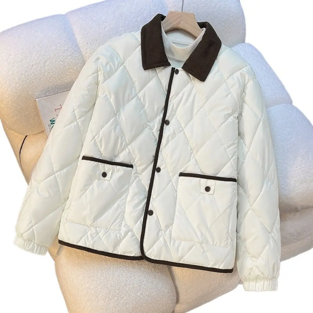 Fashionable Short Cotton Jacket Autumn Winter Season Turn-down Collar Wash-free Diamond Pattern Women's Top Wear
Fashionable Short Cotton Jacket Autumn Winter Season Turn-down Collar Wash-free Diamond Pattern Women's Top Wear