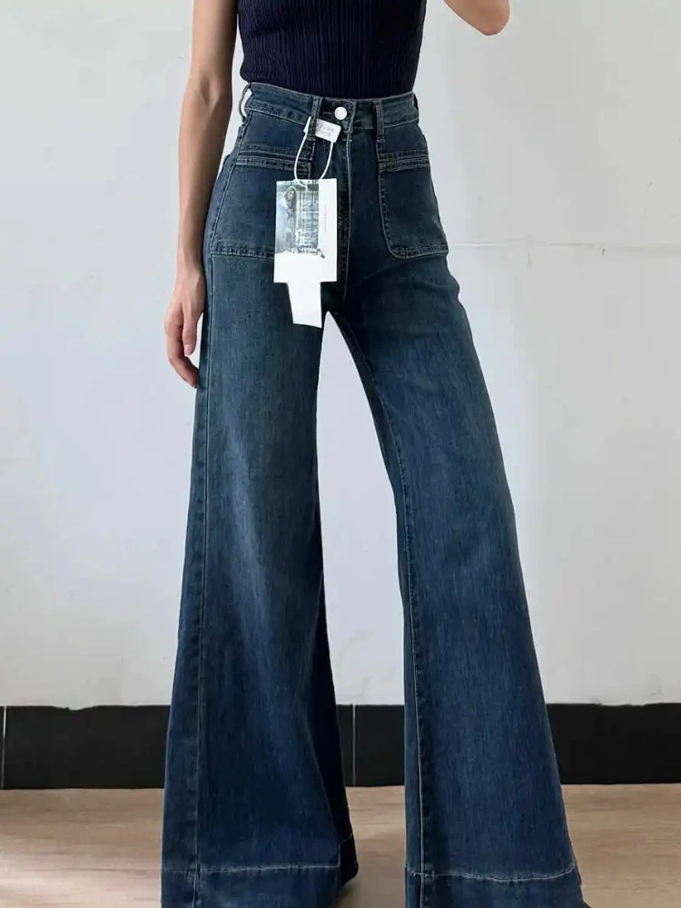 French Vintage Fashion Retro Jeans, Solid Color High-waisted Straight Wide Leg Pants, Causal Loose Floor-length Jeans Autumn
French Vintage Fashion Retro Jeans, Solid Color High-waisted Straight Wide Leg Pants, Causal Loose Floor-length Jeans Autumn