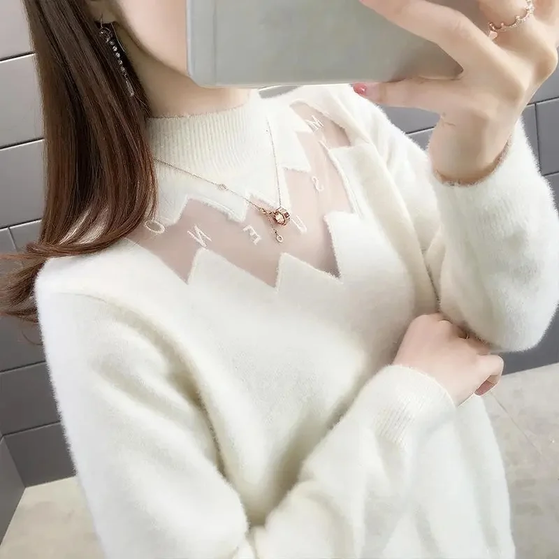 Autumn Winter Knitted Shirts Women Sweaters Pullover Tops Fashion Female Long Sleeve Skinny Elastic Casual Mock neck Sweater
Autumn Winter Knitted Shirts Women Sweaters Pullover Tops Fashion Female Long Sleeve Skinny Elastic Casual Mock neck Sweater