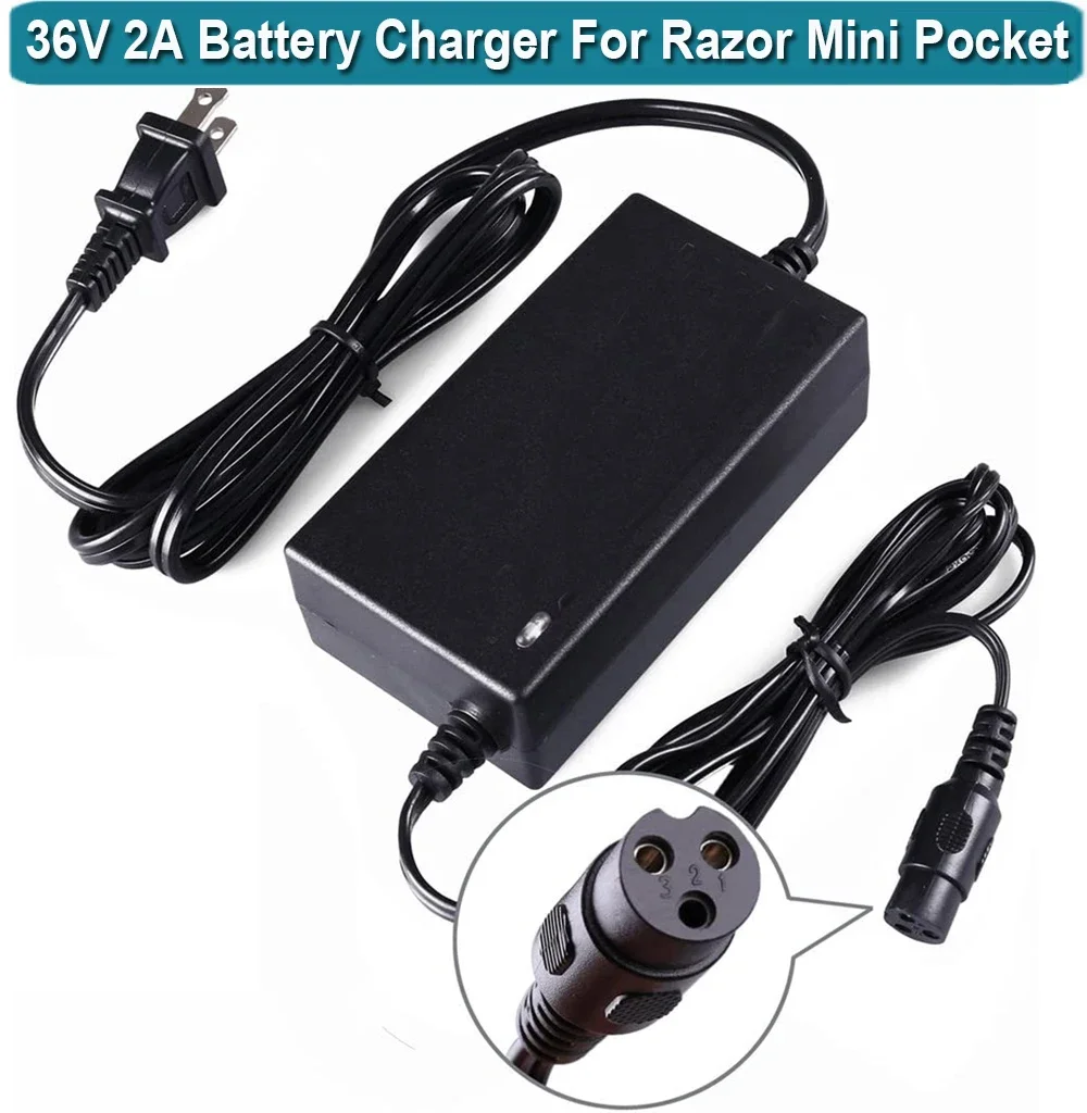 36V 2A Battery Charger for Razor Mini Pocket Boreem Jia 601-S 602-D Minimoto Maxii ATV Go Kart Dune Buggy Motocross XRF500
36V 2A Battery Charger for Razor Mini Pocket Boreem Jia 601-S 602-D Minimoto Maxii ATV Go Kart Dune Buggy Motocross XRF500