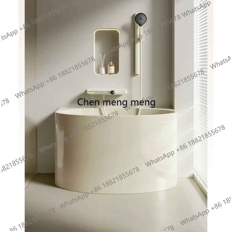 Milk white deep soaking bathtub household sitting acrylic independent Japanese mini movable
Milk white deep soaking bathtub household sitting acrylic independent Japanese mini movable