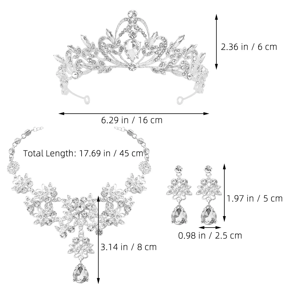 1 set Girls Crown Necklace Earrings Set Rhinestone Jewelry Wedding Party Photo Shoot Valentine Gift Bride Accessories Tiara
1 set Girls Crown Necklace Earrings Set Rhinestone Jewelry Wedding Party Photo Shoot Valentine Gift Bride Accessories Tiara