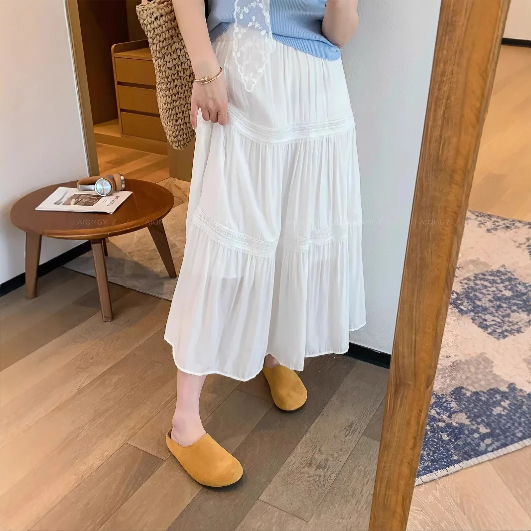 2023 летняя новая юбка трапециевидной формы с высокой талией и кружевной отделкой, офисная женская юбка до щиколотки, наряд на день рождения 
2023 летняя новая юбка трапециевидной формы с высокой талией и кружевной отделкой, офисная женская юбка до щиколотки, наряд на день рождения