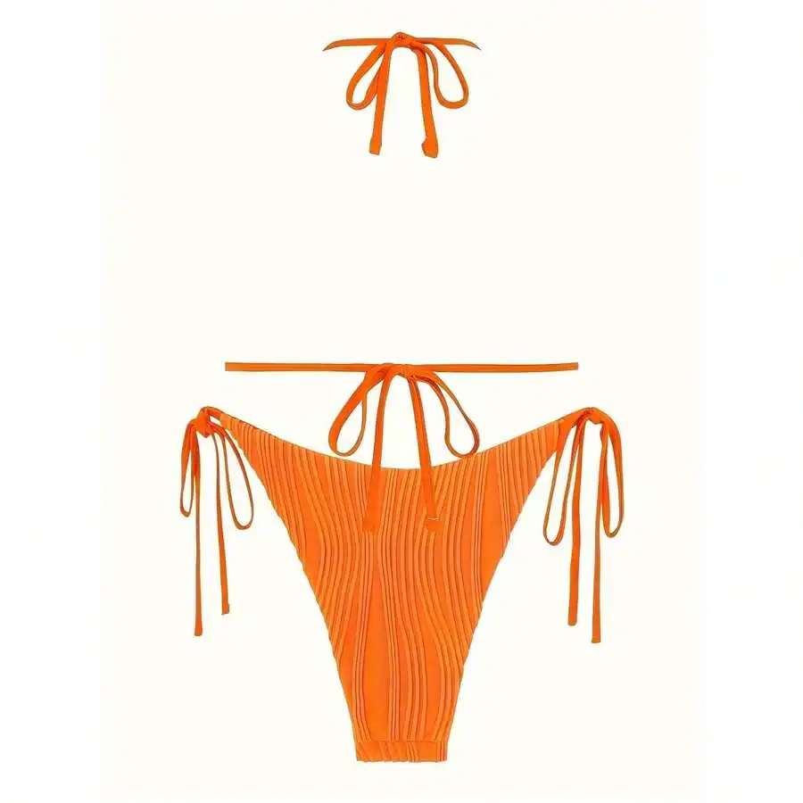 Womens Halter Tie Bikini Set Adjustable High Waisted Swimsuit Orange
Womens Halter Tie Bikini Set Adjustable High Waisted Swimsuit Orange