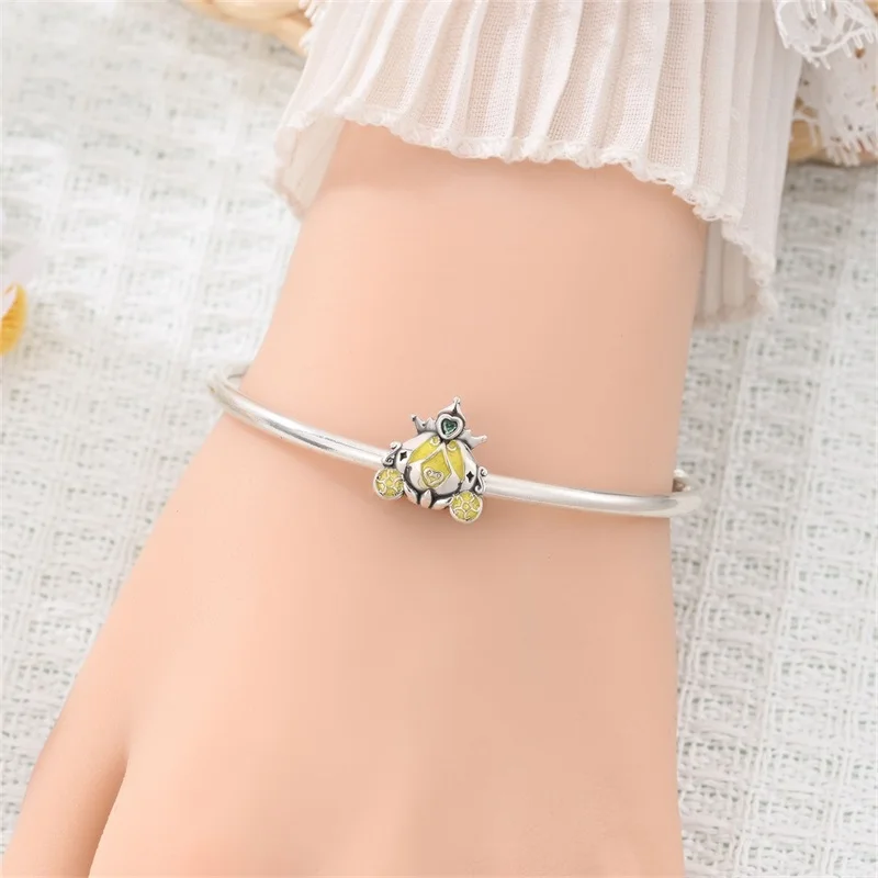 925 Sterling Silver Fairy Tale Kingdom Pumpkin Cart CZ Zircon Charms Bead Fit 3mm Original Bracelet DIY Women Fine Jewelry Gifts
925 Sterling Silver Fairy Tale Kingdom Pumpkin Cart CZ Zircon Charms Bead Fit 3mm Original Bracelet DIY Women Fine Jewelry Gifts