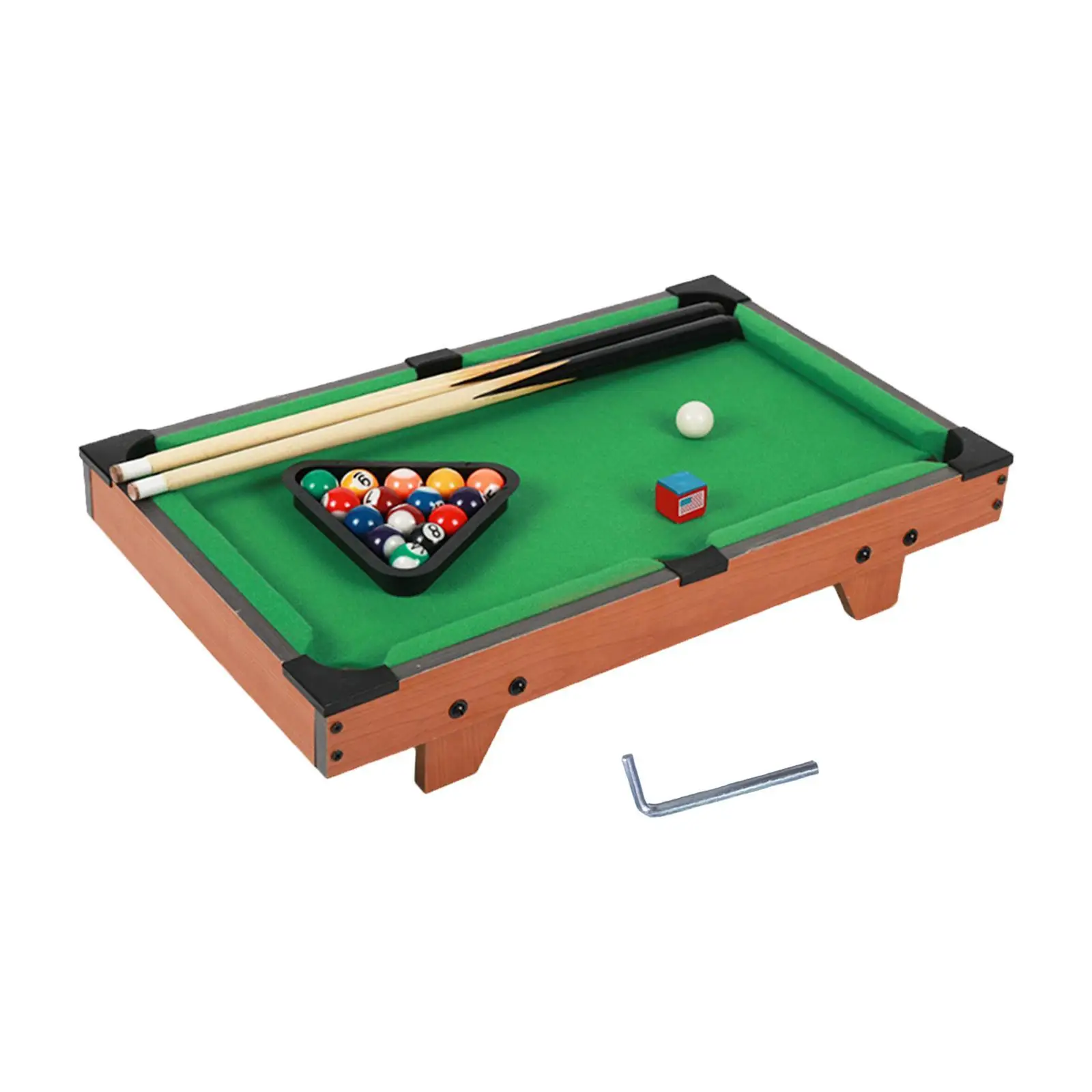 Kids Pool Table Set Game Toy Office Use Portable with Triangle Rack Mini