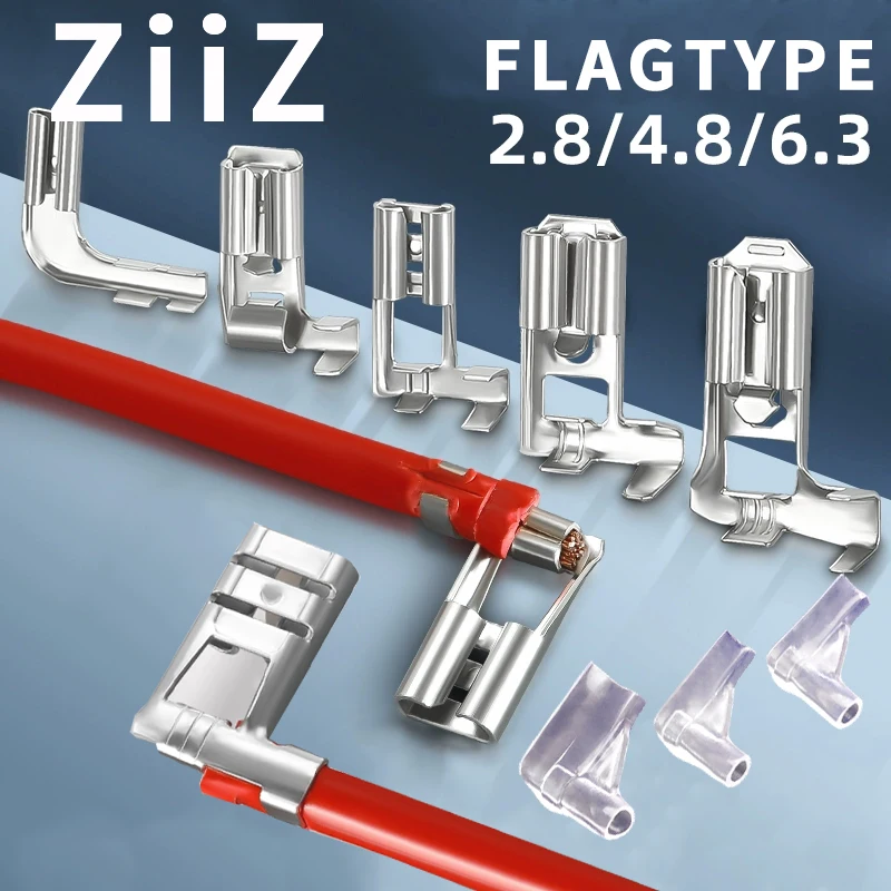 100Pcs Gold/Silver Electric Flag/Right Angle Crimp Terminal Wire Connector Set2.8 4.8/6.3mm Female+sheath Brass Car ZiiZ
100Pcs Gold/Silver Electric Flag/Right Angle Crimp Terminal Wire Connector Set2.8 4.8/6.3mm Female+sheath Brass Car ZiiZ
