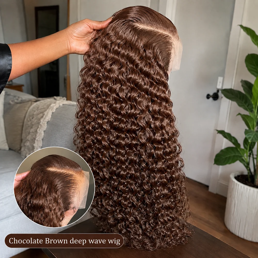 13x6 HD Lace Front Wigs Human Hair 250% Density Chocolate Brown Deep Curly Water Wave Pre Plucked Natural Hairline Wig 24 Inch
13x6 HD Lace Front Wigs Human Hair 250% Density Chocolate Brown Deep Curly Water Wave Pre Plucked Natural Hairline Wig 24 Inch