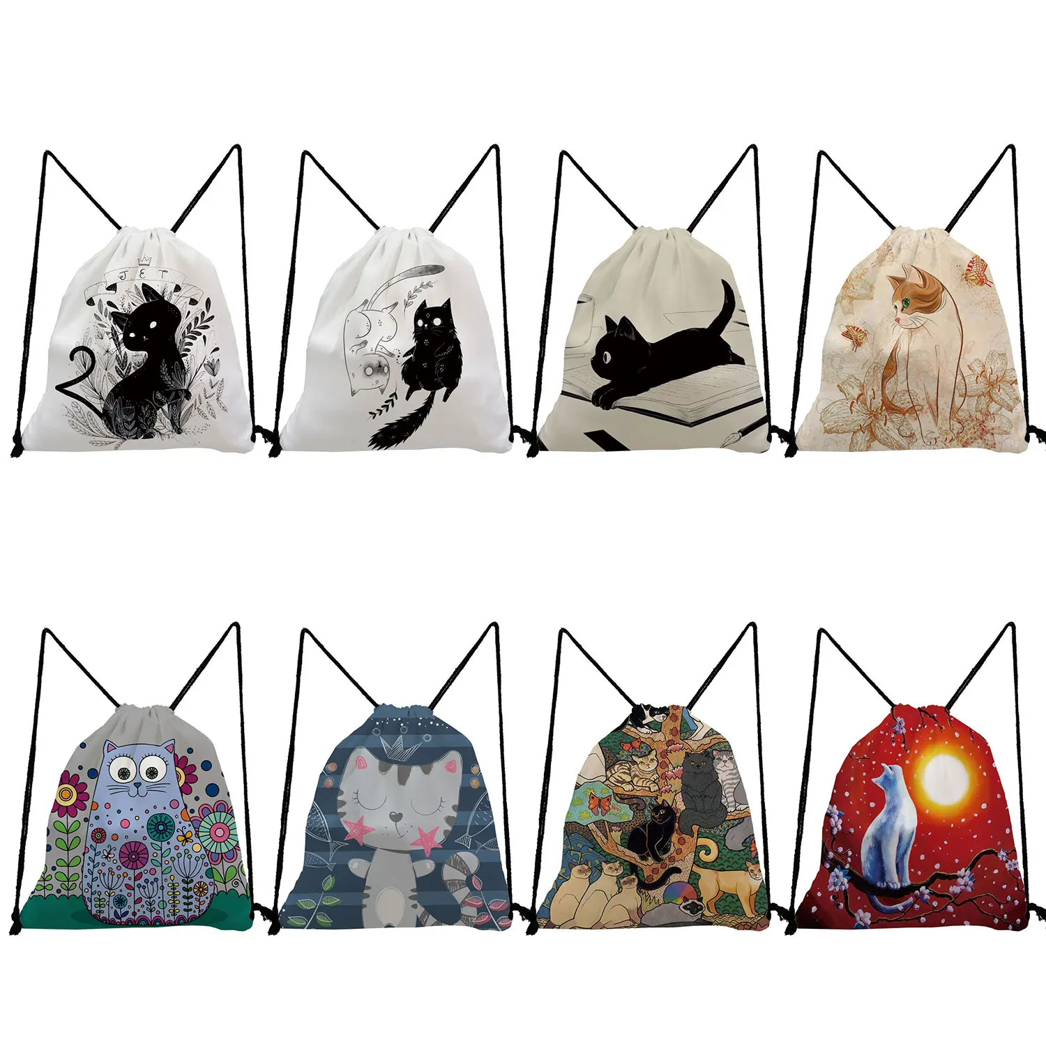 High Capacity Shoes Bag Harajuku Women Backpack Cute Cartoon Cat Print Portable Gift Customize Fashion Drawstring Pocket Storage
High Capacity Shoes Bag Harajuku Women Backpack Cute Cartoon Cat Print Portable Gift Customize Fashion Drawstring Pocket Storage
