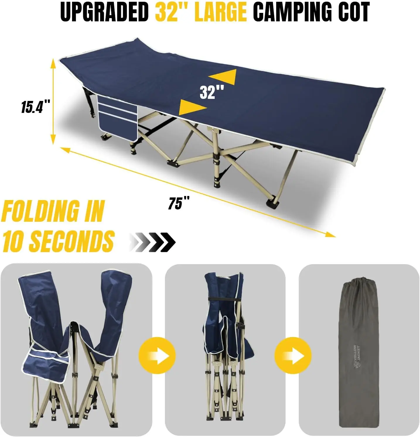 Folding Camping Cot with Mattress, Upgraded 32" Wide Cot for Camping, Folding Sleeping Cot with Carry Bag, Camping Cots 
Folding Camping Cot with Mattress, Upgraded 32" Wide Cot for Camping, Folding Sleeping Cot with Carry Bag, Camping Cots