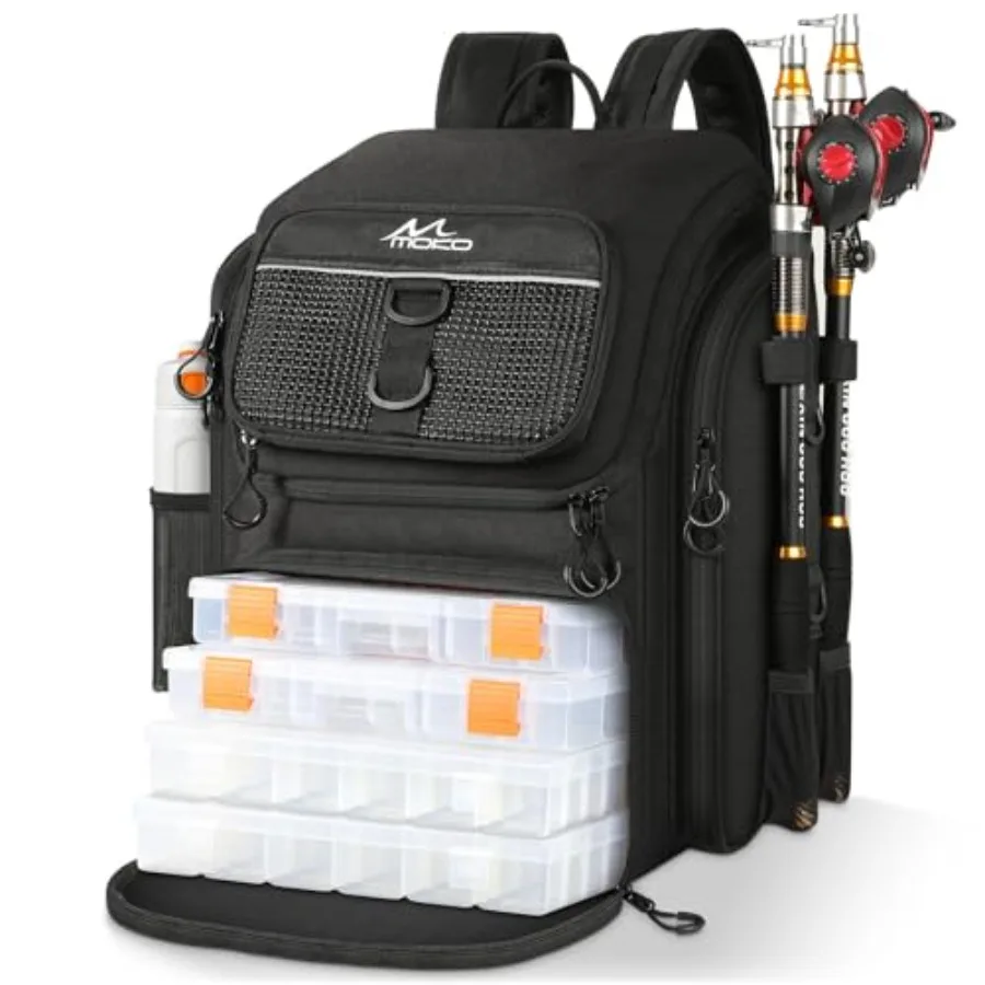 Fishing Backpack Bag, Large 40L Tackle Backpack with Rod Holders and Bait Binder Storage Fishing Gear and Equipment for Hiking
Fishing Backpack Bag, Large 40L Tackle Backpack with Rod Holders and Bait Binder Storage Fishing Gear and Equipment for Hiking