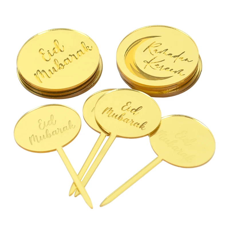 5Pcs Golden Acrylic Eid Mubarak Cake Topper Ramadan Kareem Moon CupCake Decor Islamic Muslim Festival Party Decoration
5Pcs Golden Acrylic Eid Mubarak Cake Topper Ramadan Kareem Moon CupCake Decor Islamic Muslim Festival Party Decoration