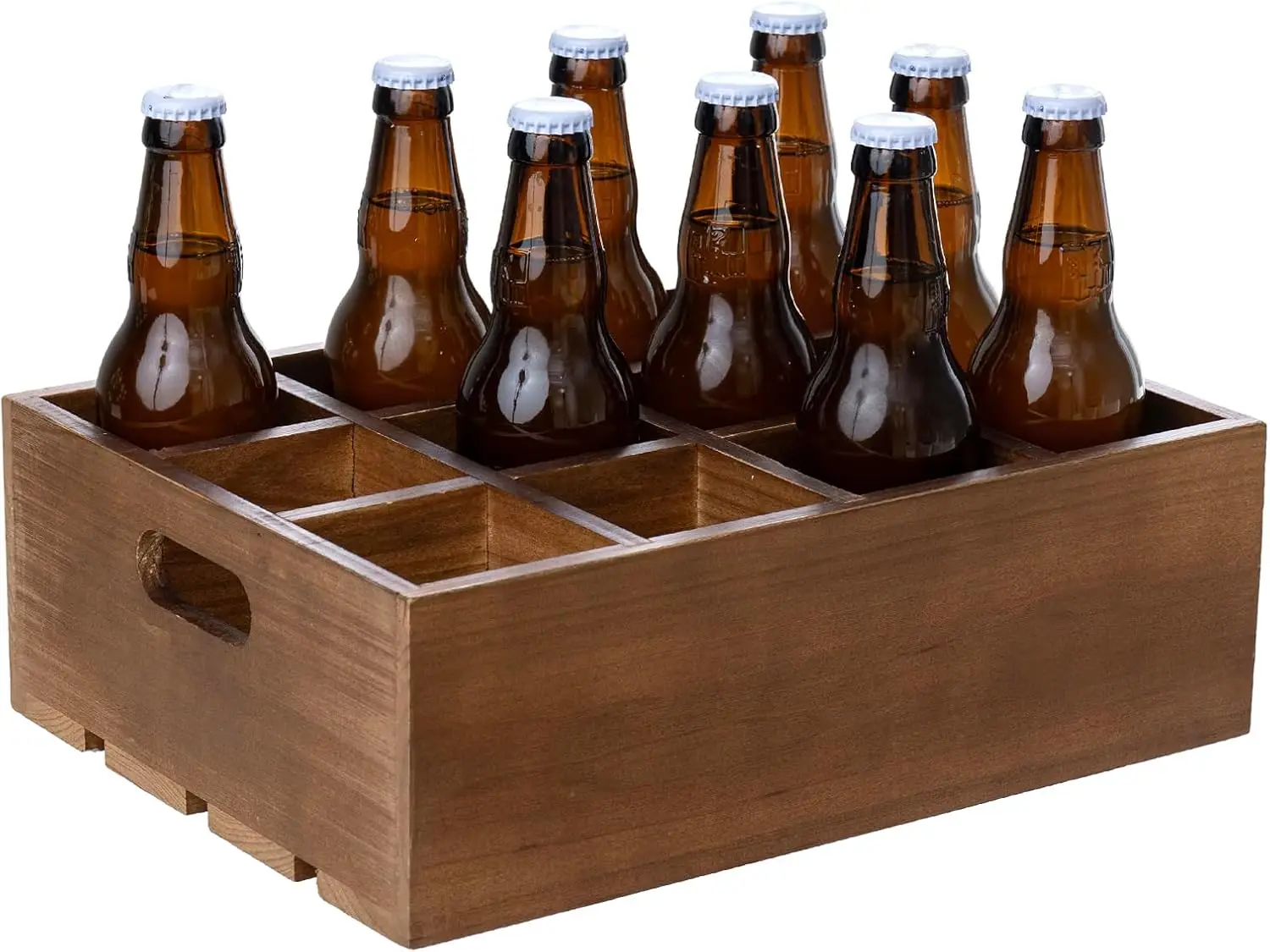 Rustic Wood Bottle Storage Crate for 12 Bottles - Beer Holder Box with Carrying Handles, Serving Caddy for Parties and Picnics
Rustic Wood Bottle Storage Crate for 12 Bottles - Beer Holder Box with Carrying Handles, Serving Caddy for Parties and Picnics