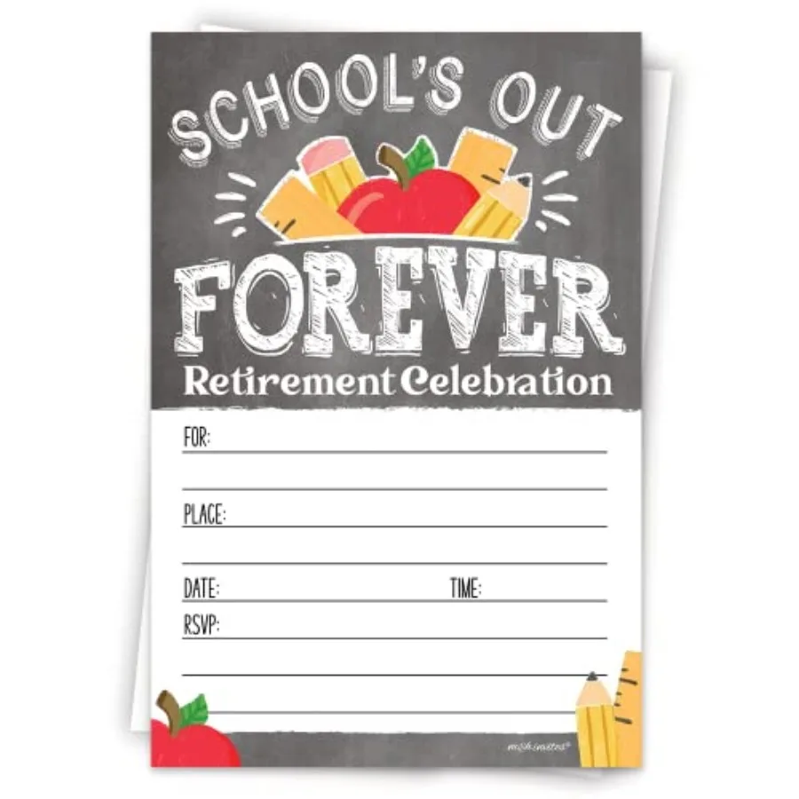 Teacher Retirement Party Invitations 20 Count With White Envelopes
Teacher Retirement Party Invitations 20 Count With White Envelopes