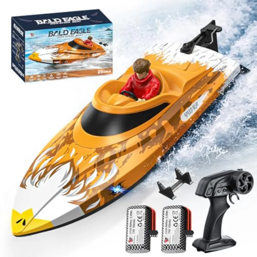 RC Boat 25 KPH Remote Control Boat for 8-12 and Adults Self-Righting Fast RC Speed Boats with LED Lights Low Battery Alert 2.4G
RC Boat 25 KPH Remote Control Boat for 8-12 and Adults Self-Righting Fast RC Speed Boats with LED Lights Low Battery Alert 2.4G