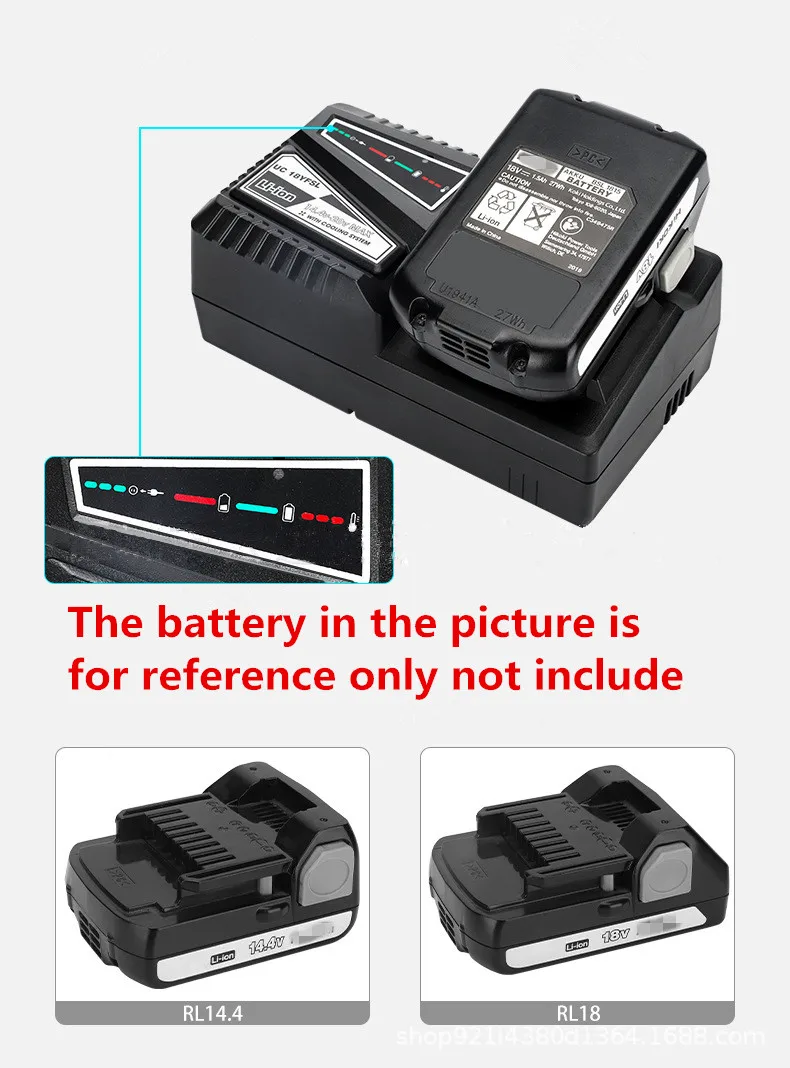 Fast charging Lithium Battery Charger For Hitachi Li-ion battery BSL1415 BSL1420 BSL1430 BSL1820 BSL1830 14.4 18V 20V(Max) 4.5A
Fast charging Lithium Battery Charger For Hitachi Li-ion battery BSL1415 BSL1420 BSL1430 BSL1820 BSL1830 14.4 18V 20V(Max) 4.5A