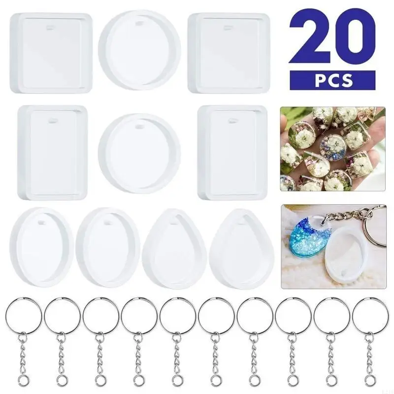 L21E Water Drop Round Square Oval Resin Casting Molds Keychain Pendants with Hanging Hole Casting Silicone Mould with Keyring
L21E Water Drop Round Square Oval Resin Casting Molds Keychain Pendants with Hanging Hole Casting Silicone Mould with Keyring