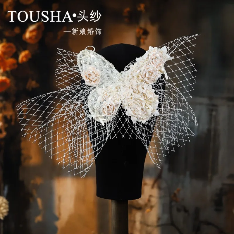 New Sweet Bridal Headgear Lace Mesh Butterfly Hairpin Wedding Wedding Dress Morning Gown Dress and Makeup Flower Headgear
New Sweet Bridal Headgear Lace Mesh Butterfly Hairpin Wedding Wedding Dress Morning Gown Dress and Makeup Flower Headgear