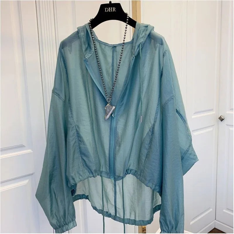 Women Long Sleeve Jacket Zipper Sweatshirt Hooded Shirts Woman Clothes Sun Protection Loose Thin Summer Office Lady New Tops
Women Long Sleeve Jacket Zipper Sweatshirt Hooded Shirts Woman Clothes Sun Protection Loose Thin Summer Office Lady New Tops