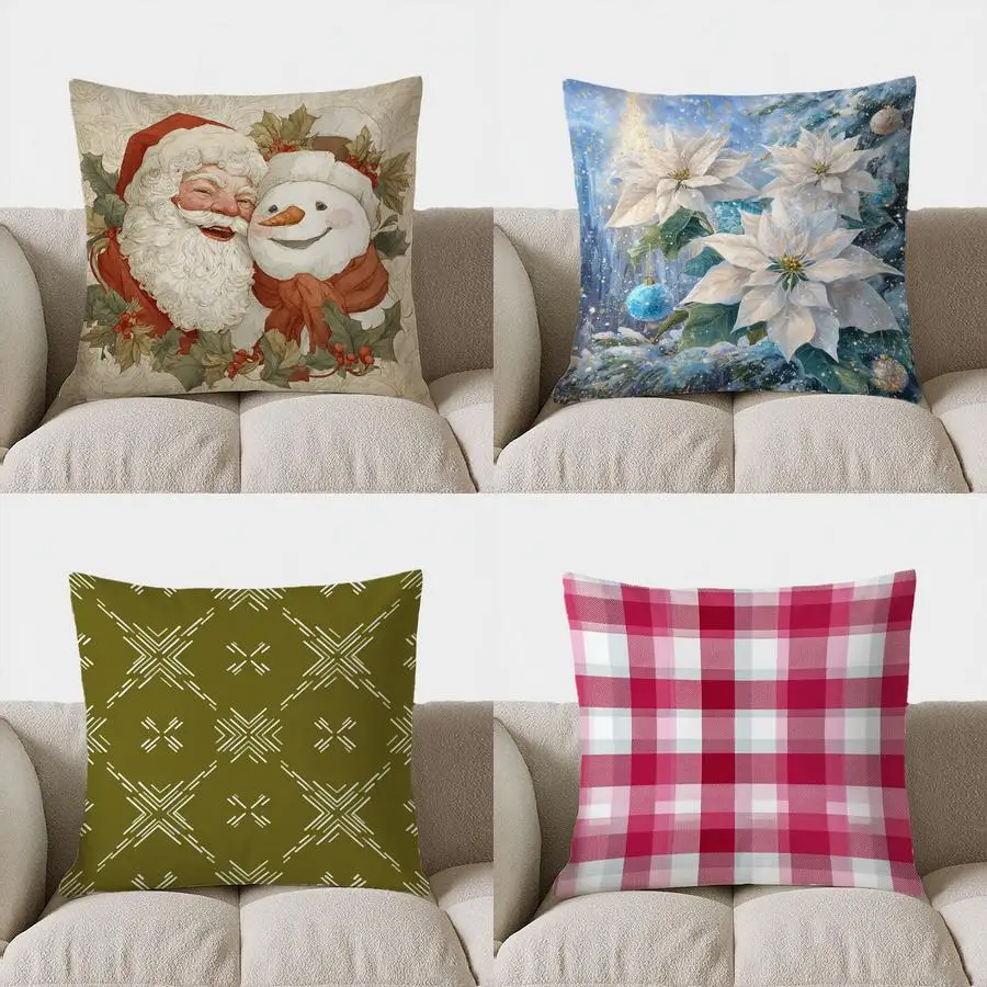 Home Decor Santa And Snowman Christmas Cozy Pillow Pattern Cushion Cover Suitable For Sofa Bedroom Car Pillow Cover
Home Decor Santa And Snowman Christmas Cozy Pillow Pattern Cushion Cover Suitable For Sofa Bedroom Car Pillow Cover