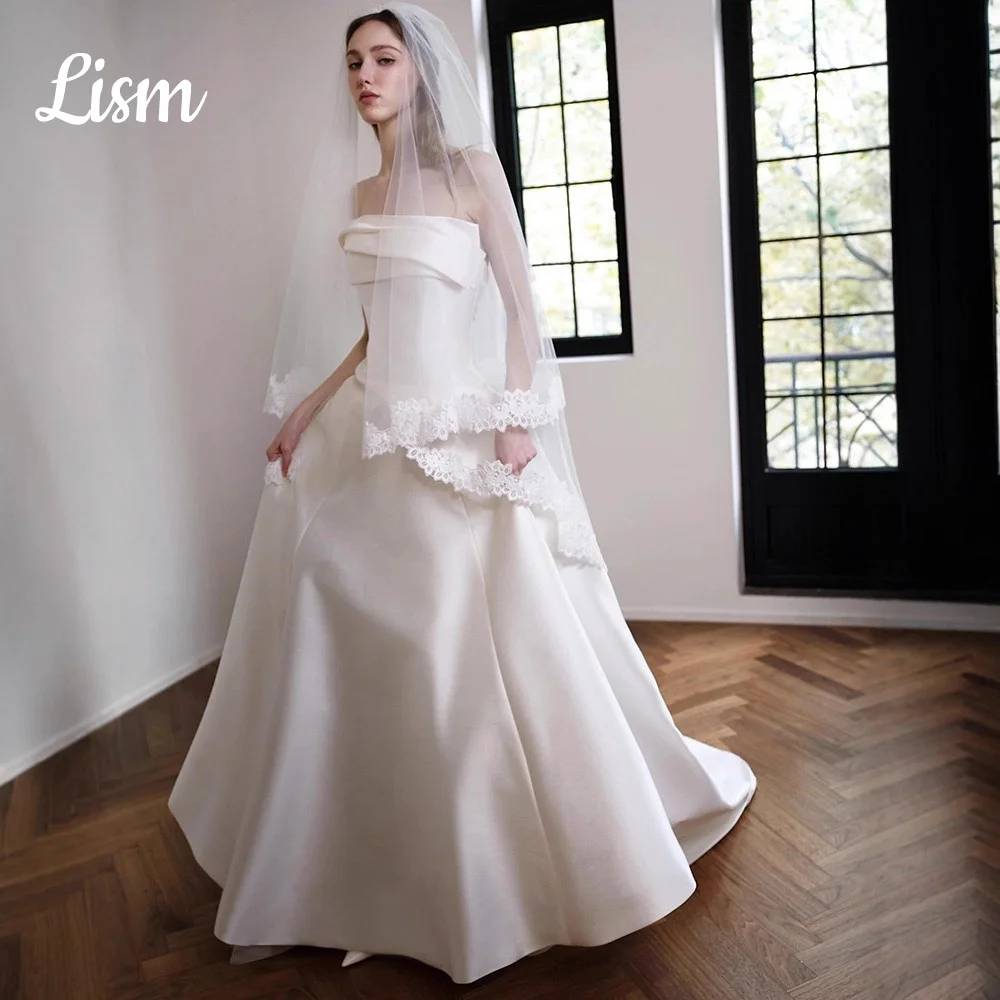 Lism Customized Classic Korean Wedding Dresses Strapless Draped Sweep Train Photo shoot Bridal Reception Gown Customized 2026
Lism Customized Classic Korean Wedding Dresses Strapless Draped Sweep Train Photo shoot Bridal Reception Gown Customized 2026
