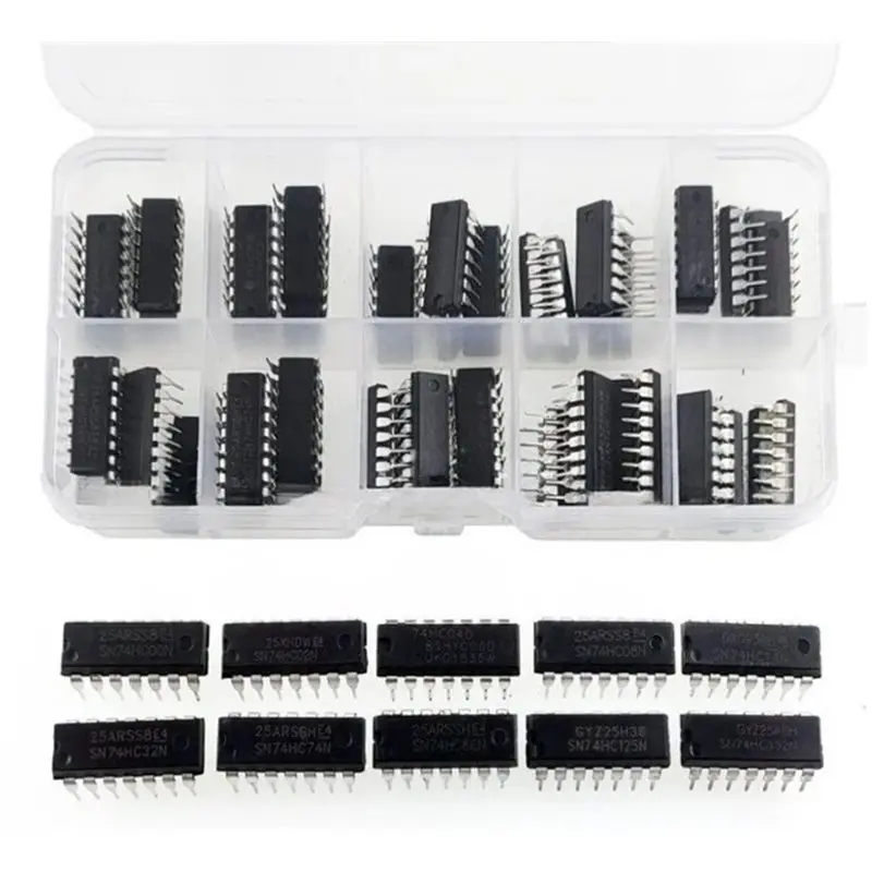 A99E-74HC Series IC Assortment 50Pcs 10 Types DIP Integrated Circuit Chips For Electronics Experiment STEM Education
A99E-74HC Series IC Assortment 50Pcs 10 Types DIP Integrated Circuit Chips For Electronics Experiment STEM Education