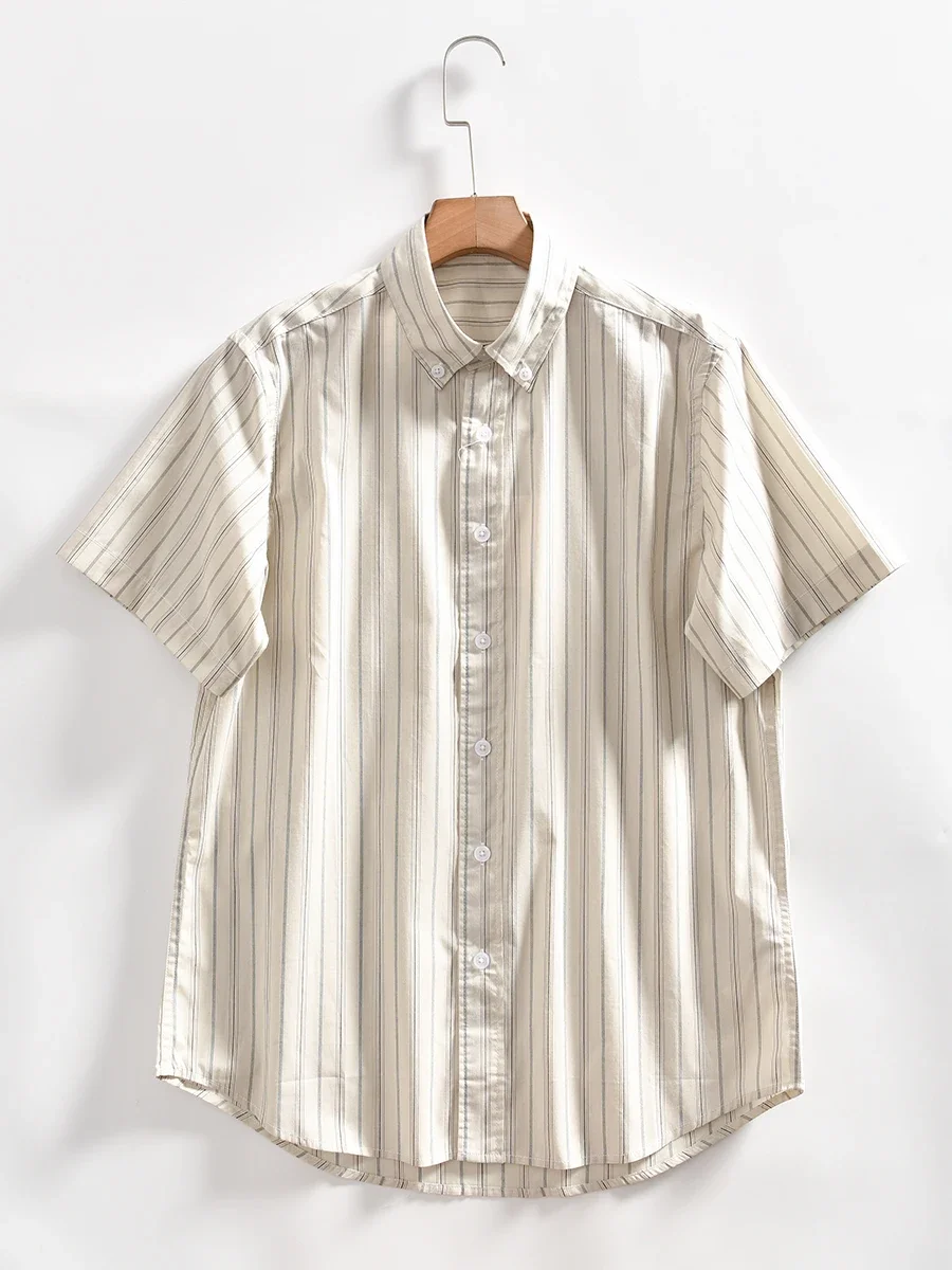 Летние рубашки для мужчин, уличная одежда в стиле ретро, свободная повседневная рубашка с лацканами в полоску, блузки с короткими рукавами, трендовая мужская одежда
Летние рубашки для мужчин, уличная одежда в стиле ретро, свободная повседневная рубашка с лацканами в полоску, блузки с короткими рукавами, трендовая мужская одежда